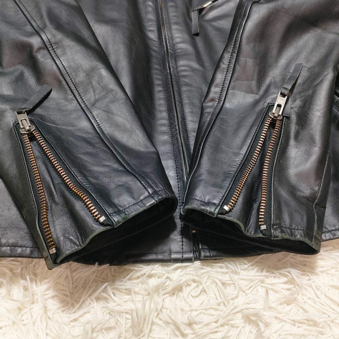 【希少サイズ5L】Haruf　シングルライダースジャケット　ライナー付き　馬革