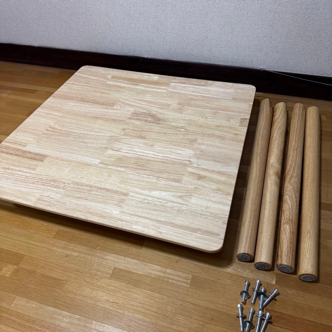【直接取引のみ】ダイニングテーブル80×80cm＋チェア2脚 重厚感あり