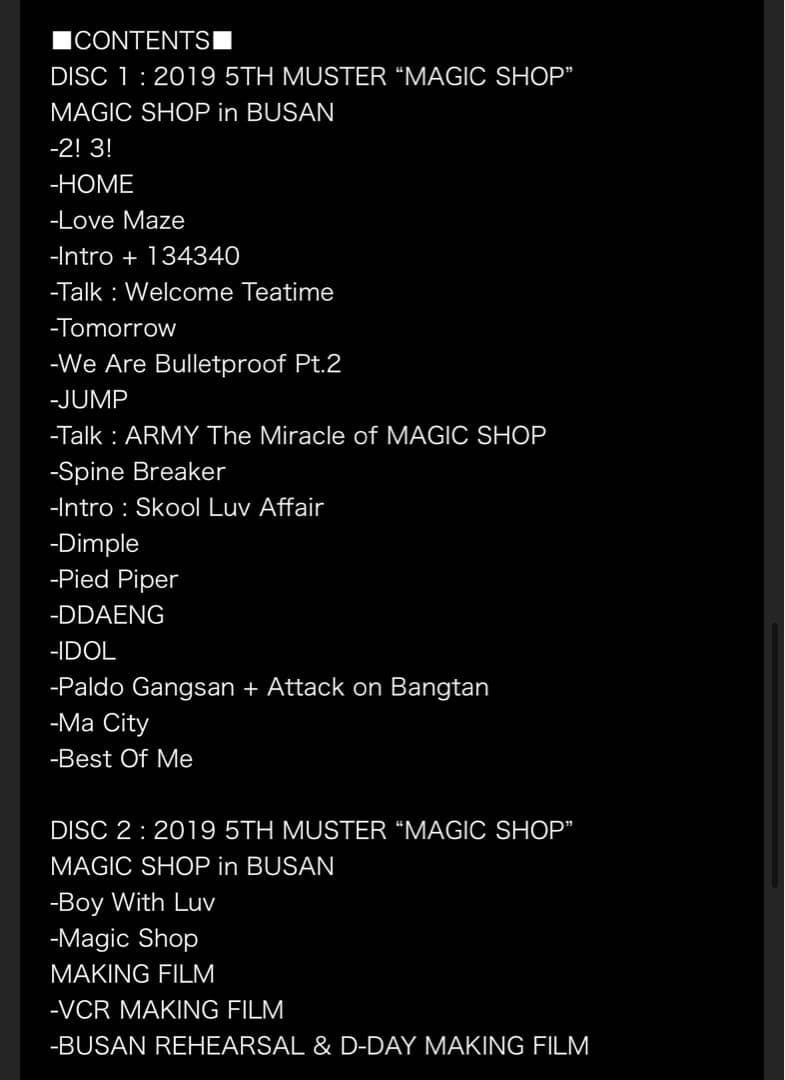 【BTS】2019 5TH MUSTER [MAGIC SHOP]Blu-ray