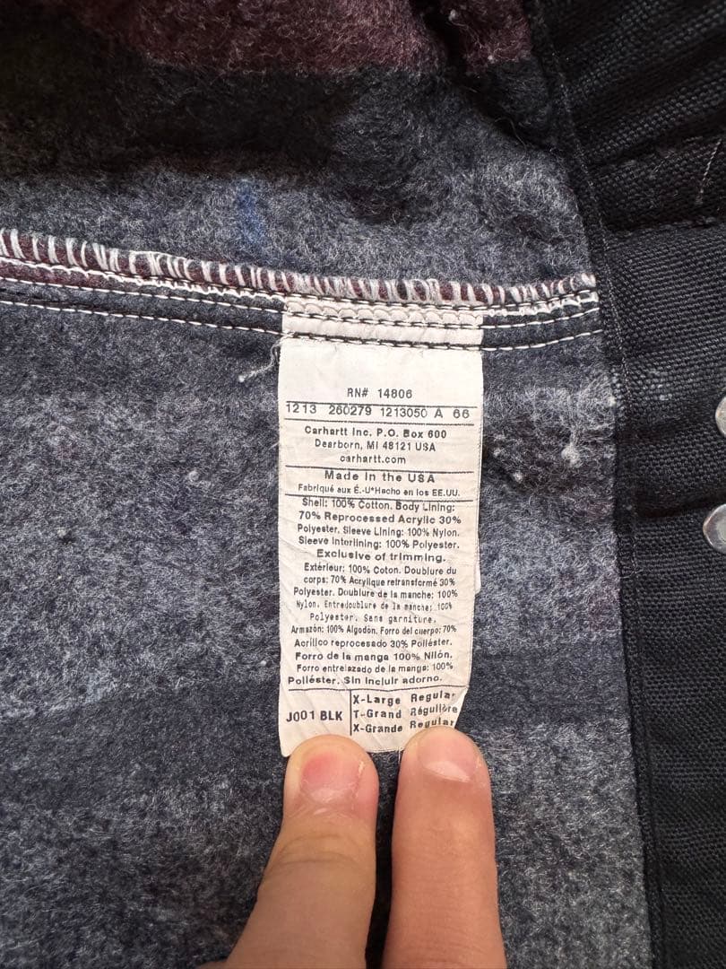 Carhartt ブラック ジップアップジャケットX Lサイズ