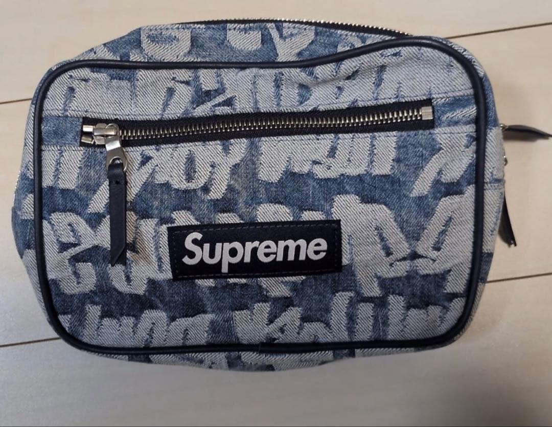 バッグ Supreme Fat Tip Jacquard Denim Waist Bag