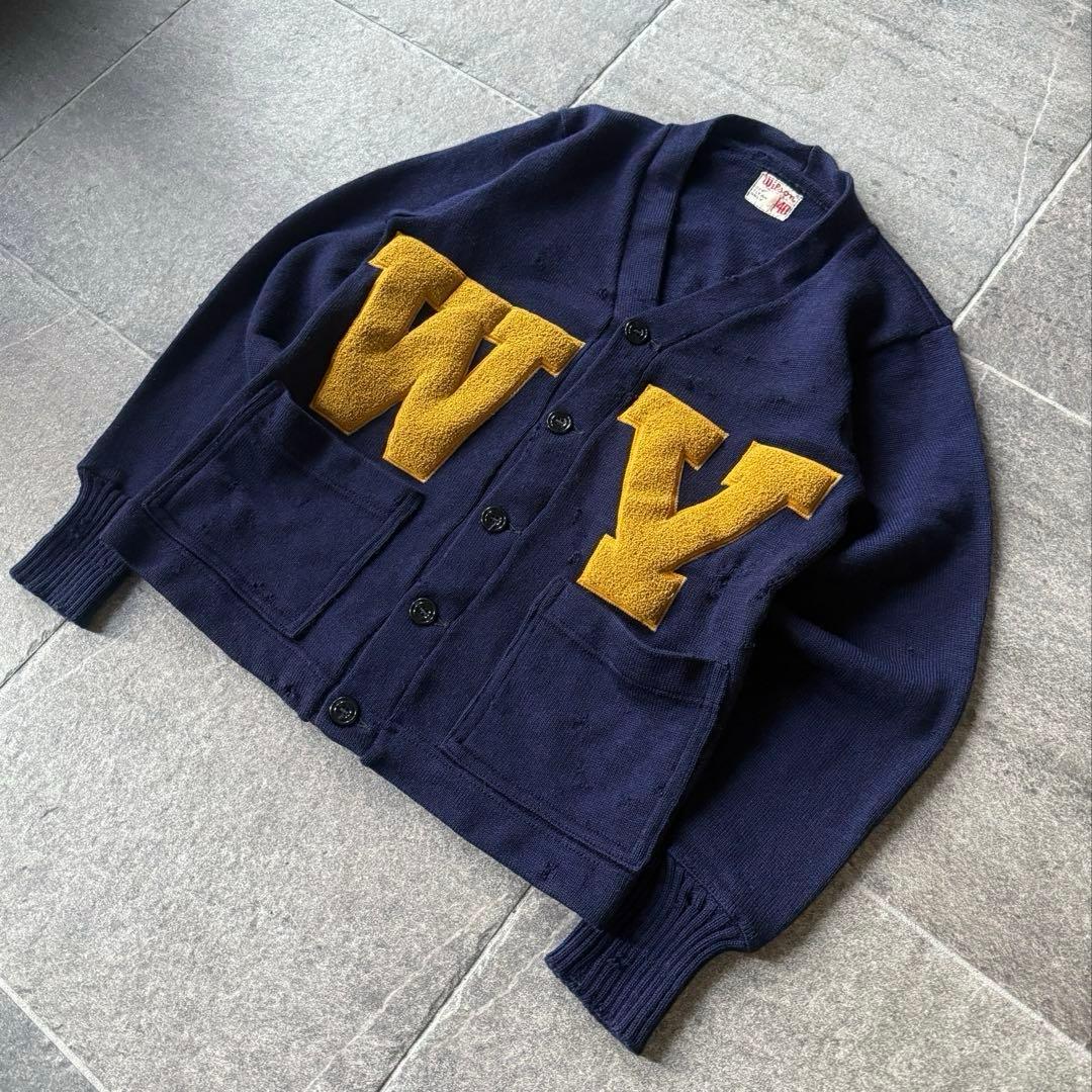 60s usa製 WILSON レタードカーディガン \