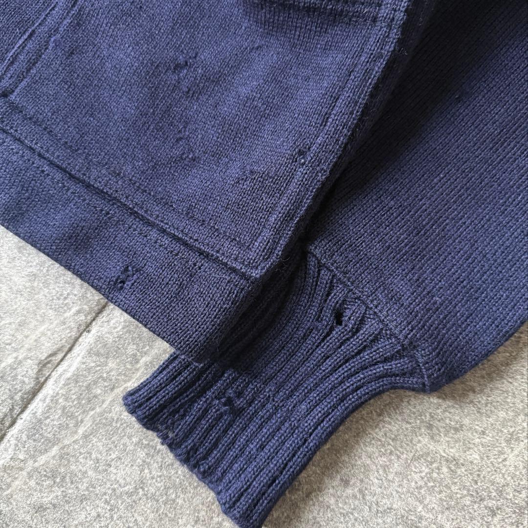 60s usa製 WILSON レタードカーディガン \"襤褸\" 40-size