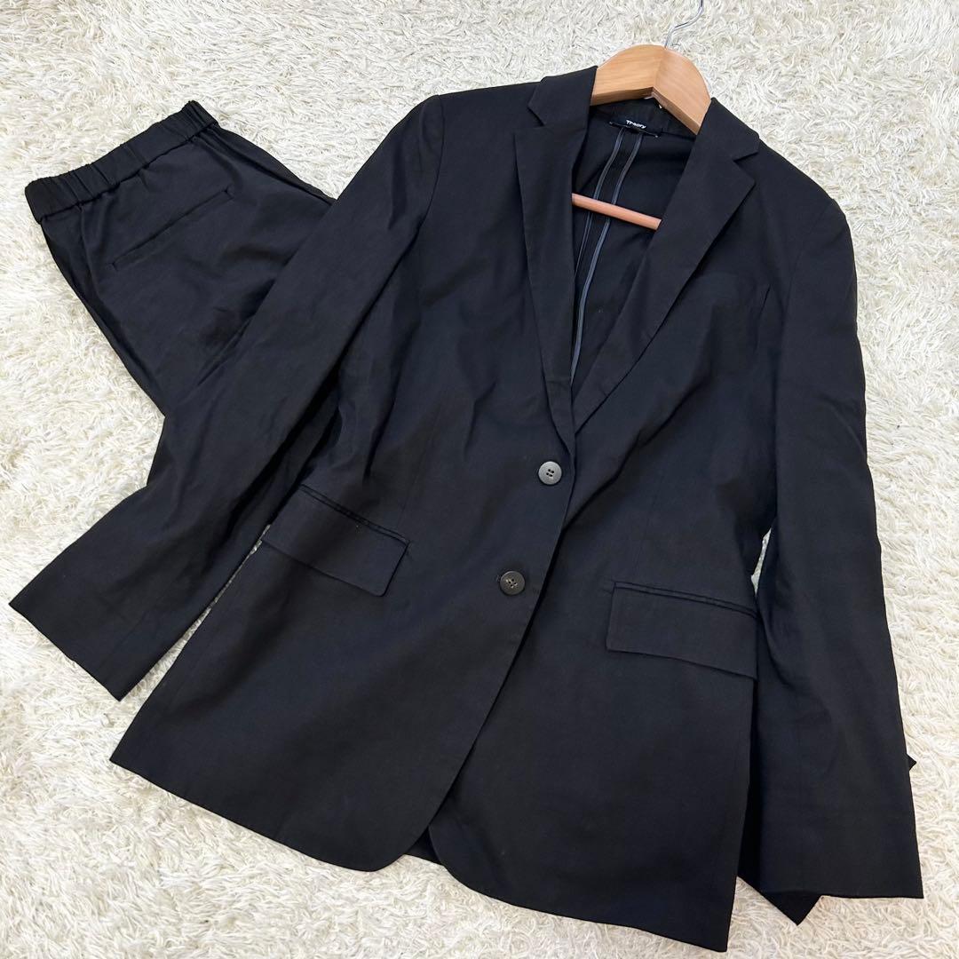 23年モデル✨ セオリー パンツスーツ セットアップ リネン混 ブラック 現行