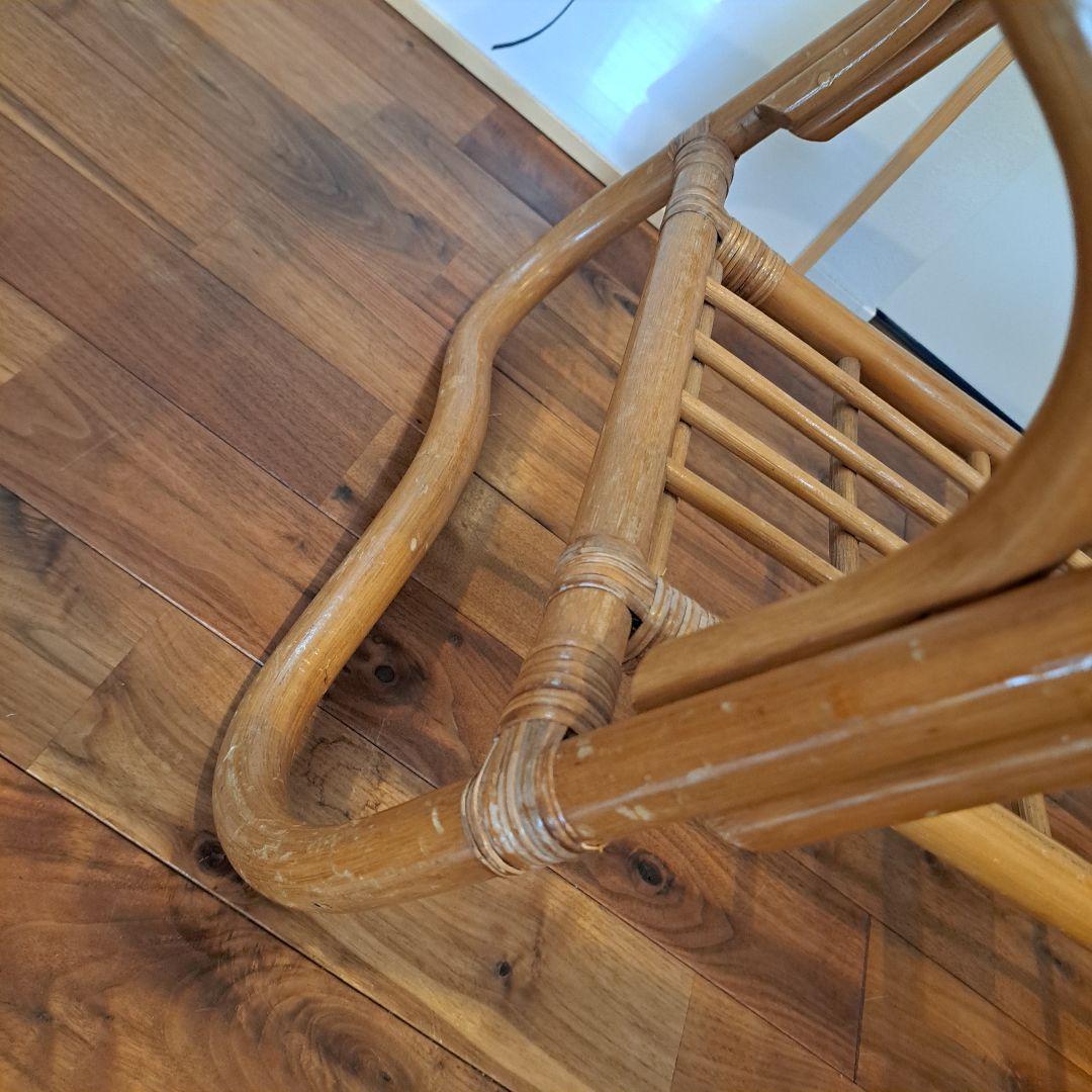 ナチュラル天然素材　ガラス天板×籐ラタンフレーム センターテーブル 籐家具