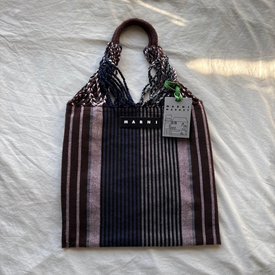 MARNIストライプハンモックバッグ