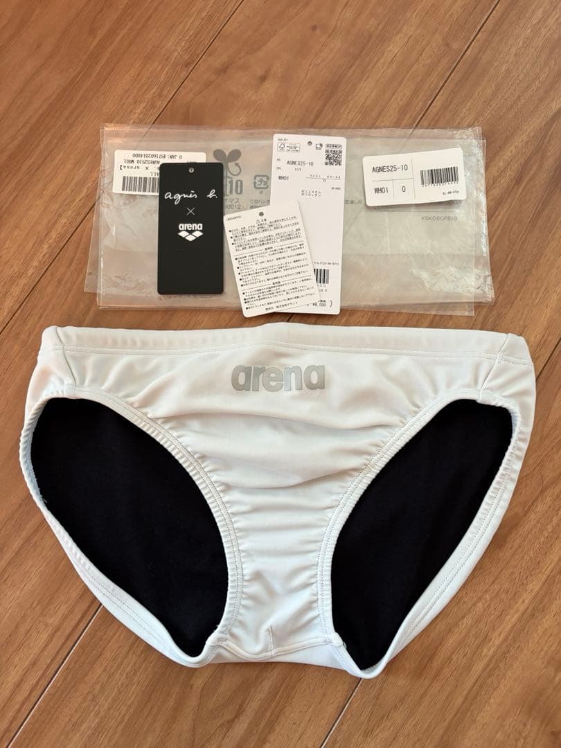 アリーナ　アニエスベー　競泳水着　AGNES25-10 ホワイト Oサイズ