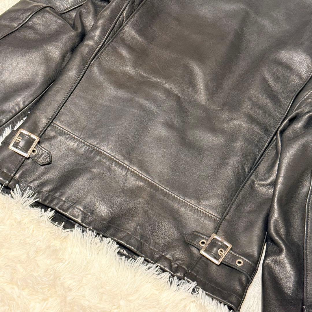 美品 Schott ショット7209 ブラック レザートラッカージャケット 32