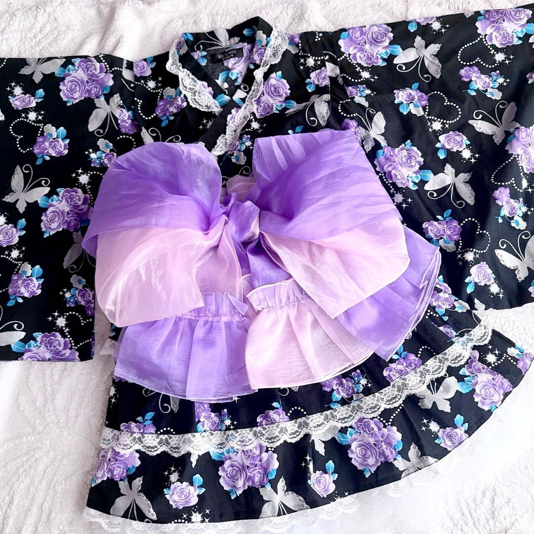 浴衣ドレス RICH MIX 140-150 帯 パニエ ギャル 地雷