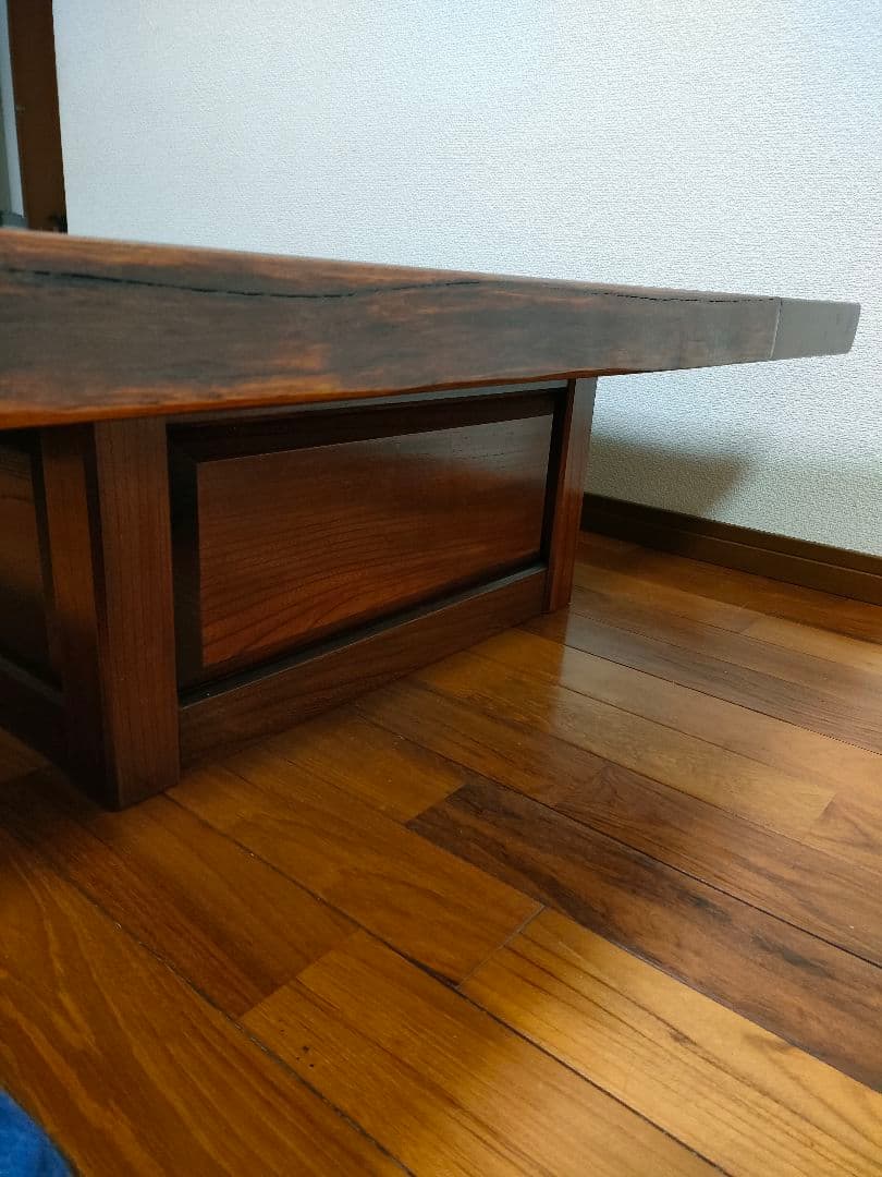 囲炉裏■欅■無垢■漆■座卓■和■アンティーク■レトロ■テーブル■ちゃぶ台/火鉢