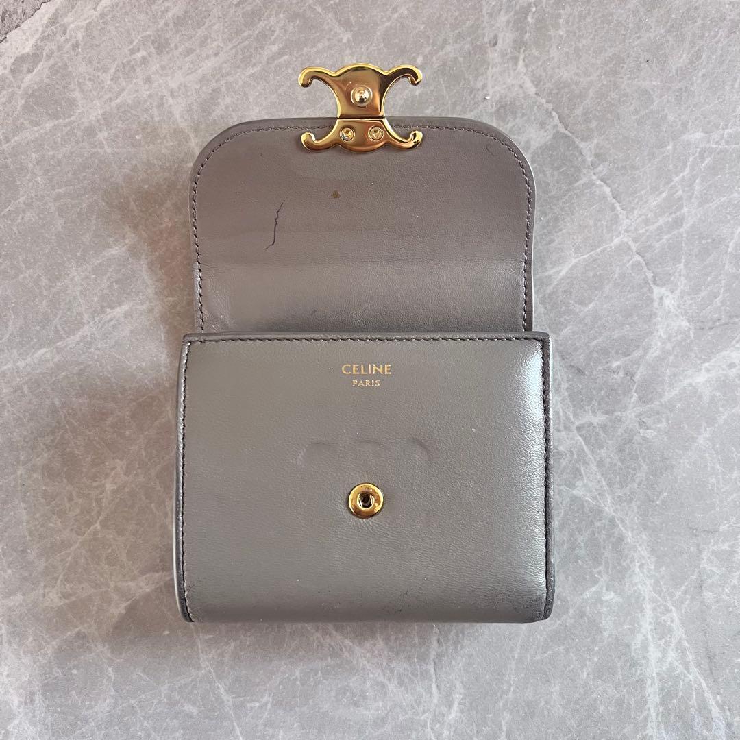 CELINE セリーヌ トリオンフ コンパクトウォレット グレージュ