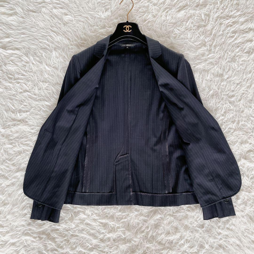 美品✨【23区】テーラードジャケットパンツ セットアップ ネイビーストライプ40