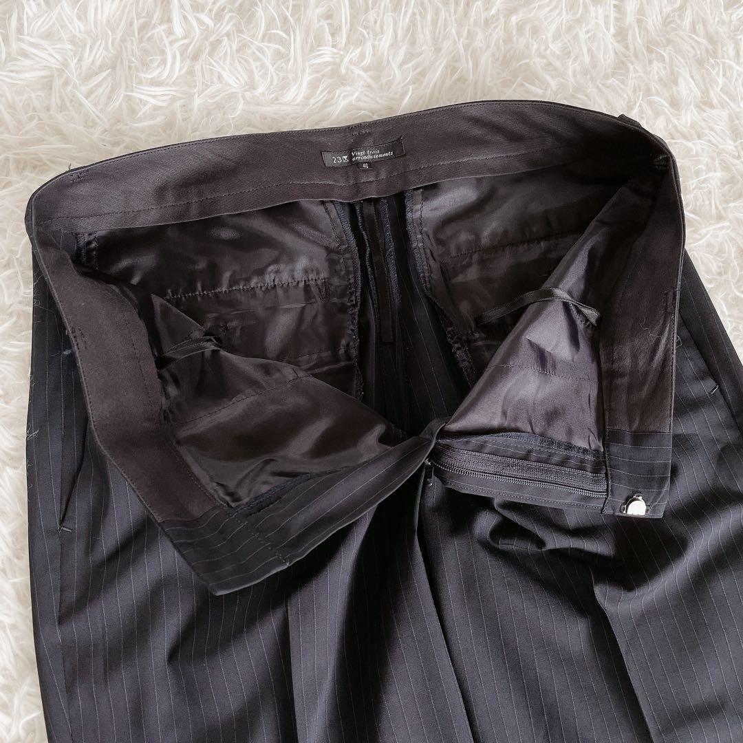 美品✨【23区】テーラードジャケットパンツ セットアップ ネイビーストライプ40