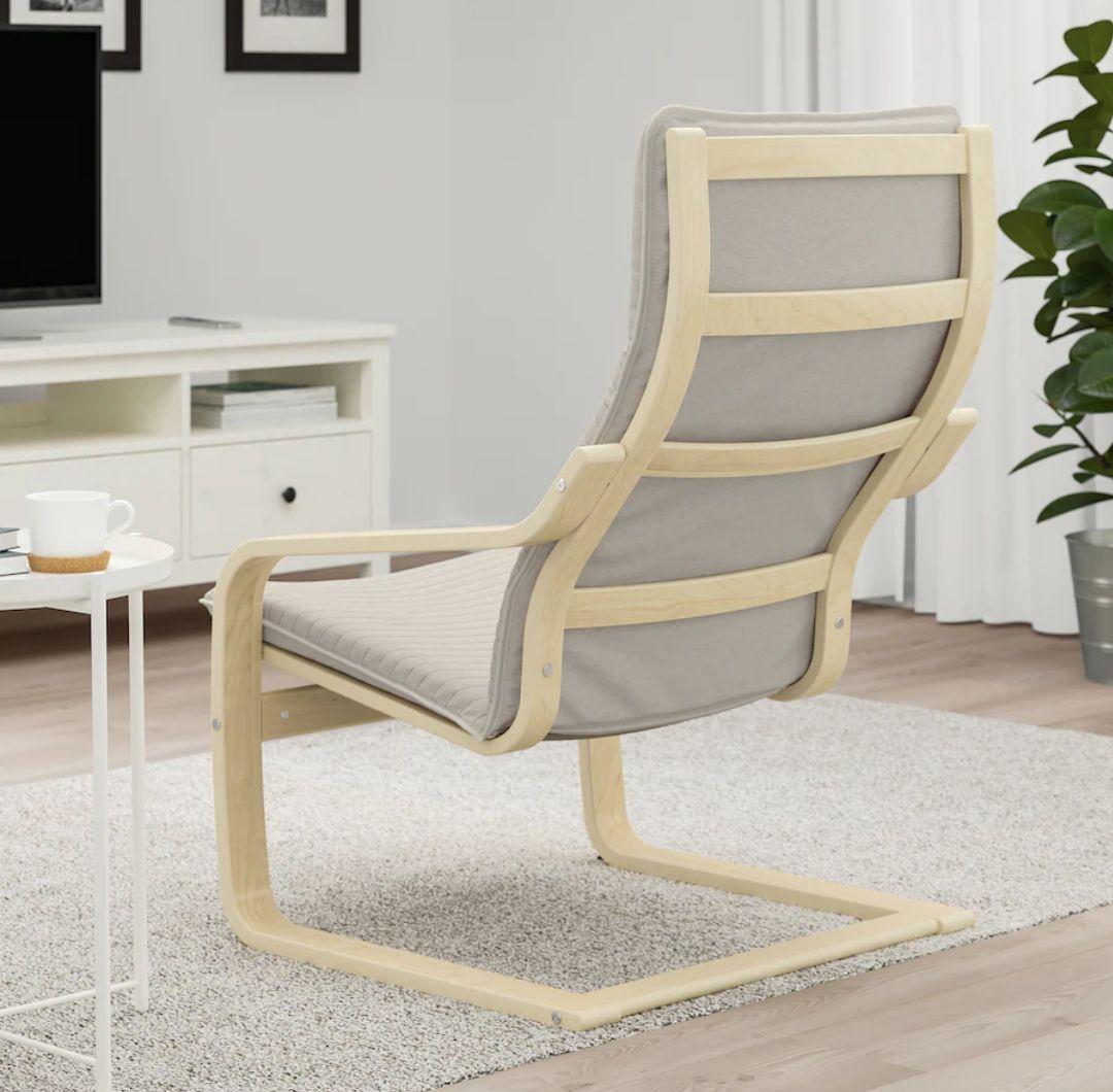 IKEA　イケア　POANG ポエングパーソナルチェア、オットマン付き