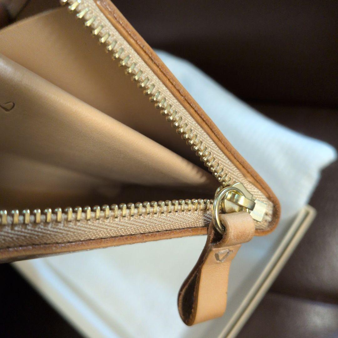 プレーンヌメ　TSUCHIYA KABAN 二つ折り財布 ベージュ