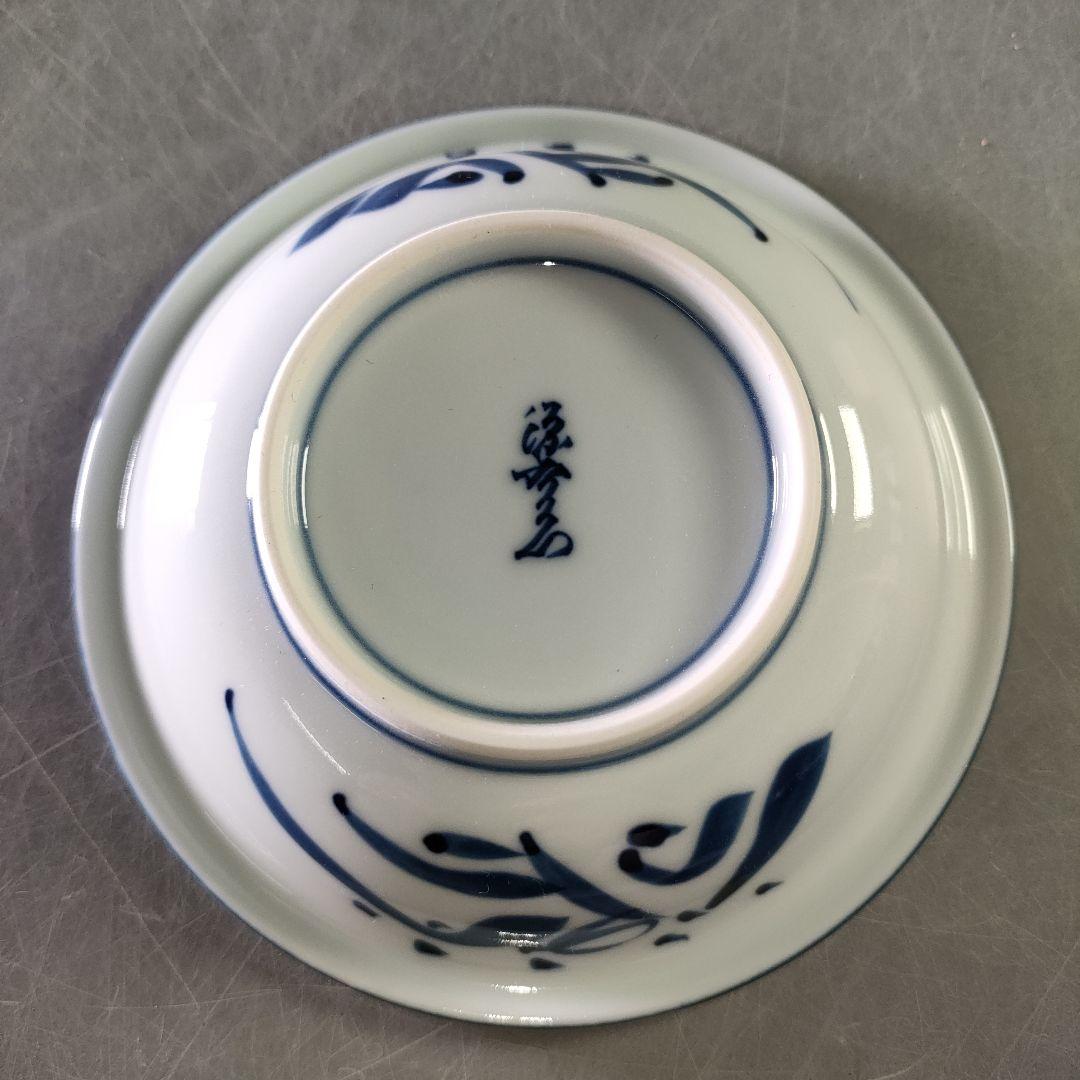 A1202-2/有田焼/源右衛門窯/染付四海波銘々皿5客/共箱/向付/懐石道具/