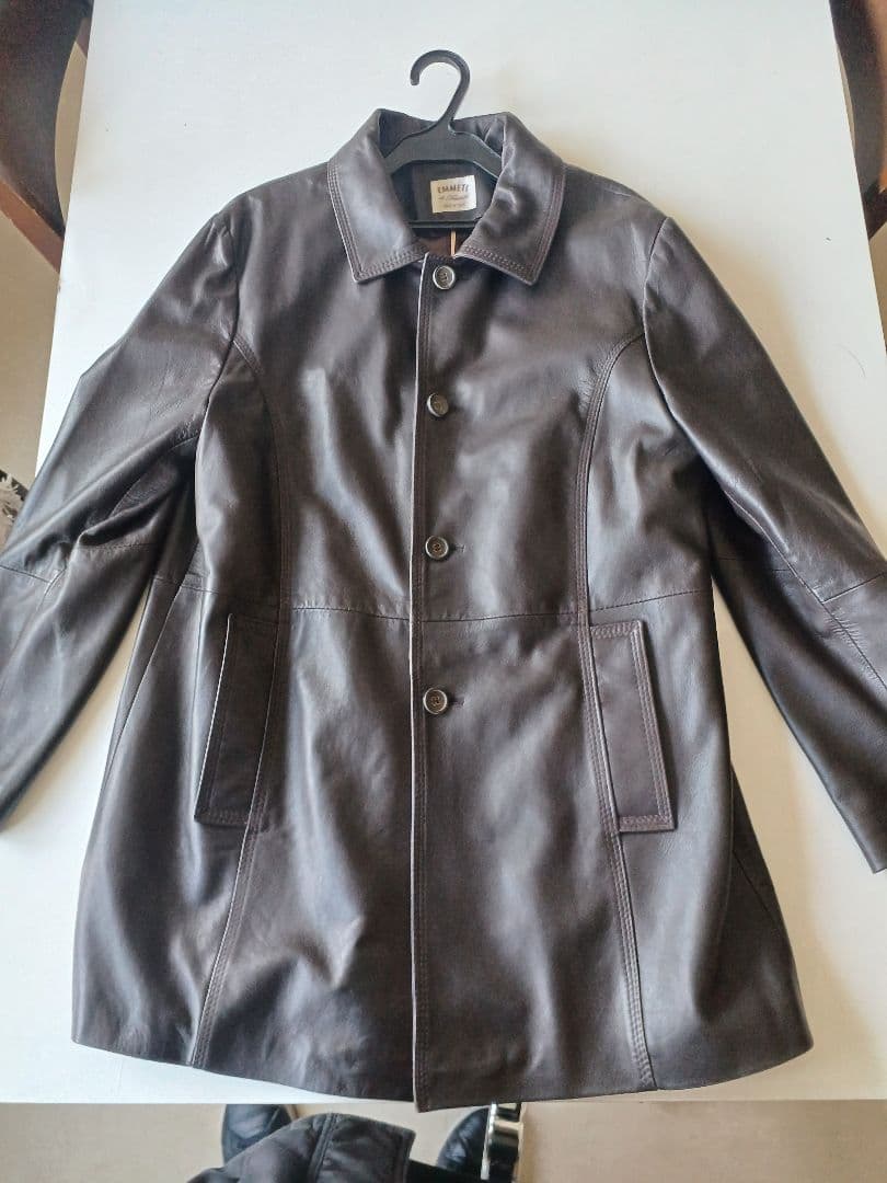 EMMETI 　ダークブラウン レザーコート