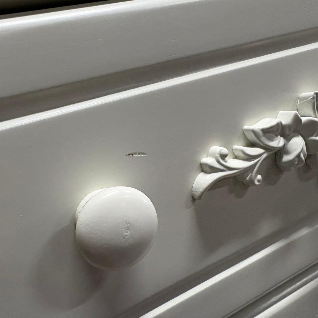 訳あり品【137】フレンチカントリー調ホワイトチェスト四段五つ引き木製タンス収納