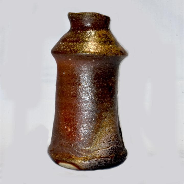 【未使用】信楽焼　宗陶窯　上田寿方の花入れ　「寿の窯・立鼓置花入」