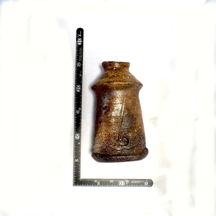 【未使用】信楽焼　宗陶窯　上田寿方の花入れ　「寿の窯・立鼓置花入」