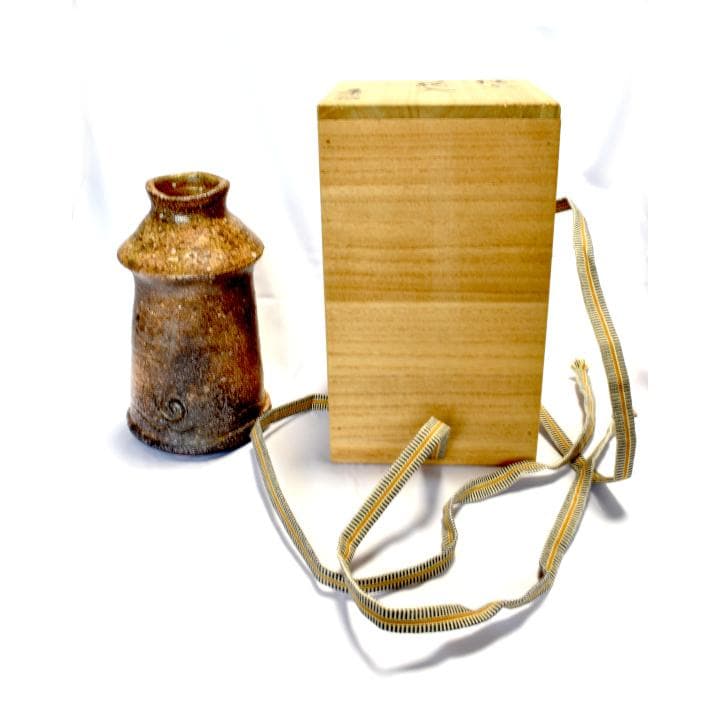 【未使用】信楽焼　宗陶窯　上田寿方の花入れ　「寿の窯・立鼓置花入」