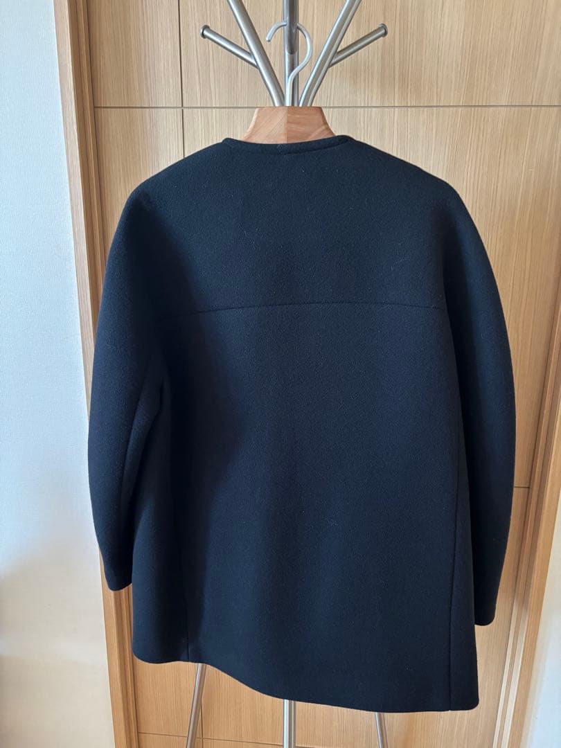 Chloé 黒 ウール オープンフロントコート