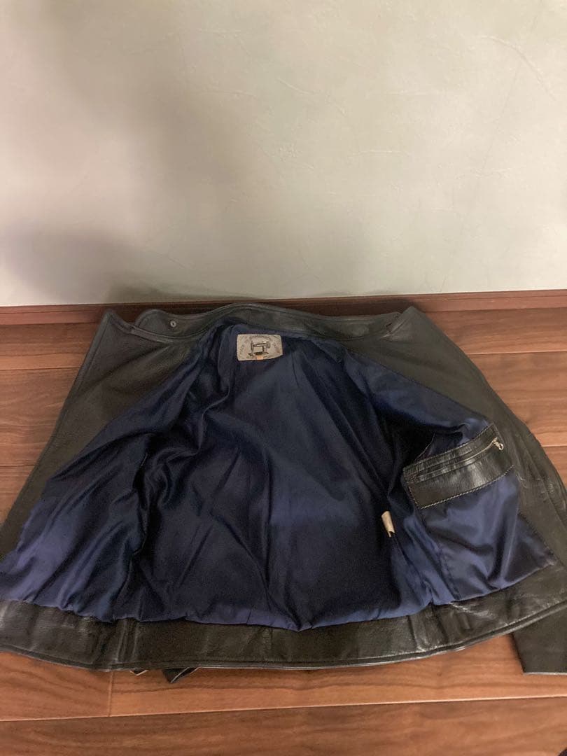 KUSHITANI クシタニ　ビンテージ　ブラック シングルライダースジャケット