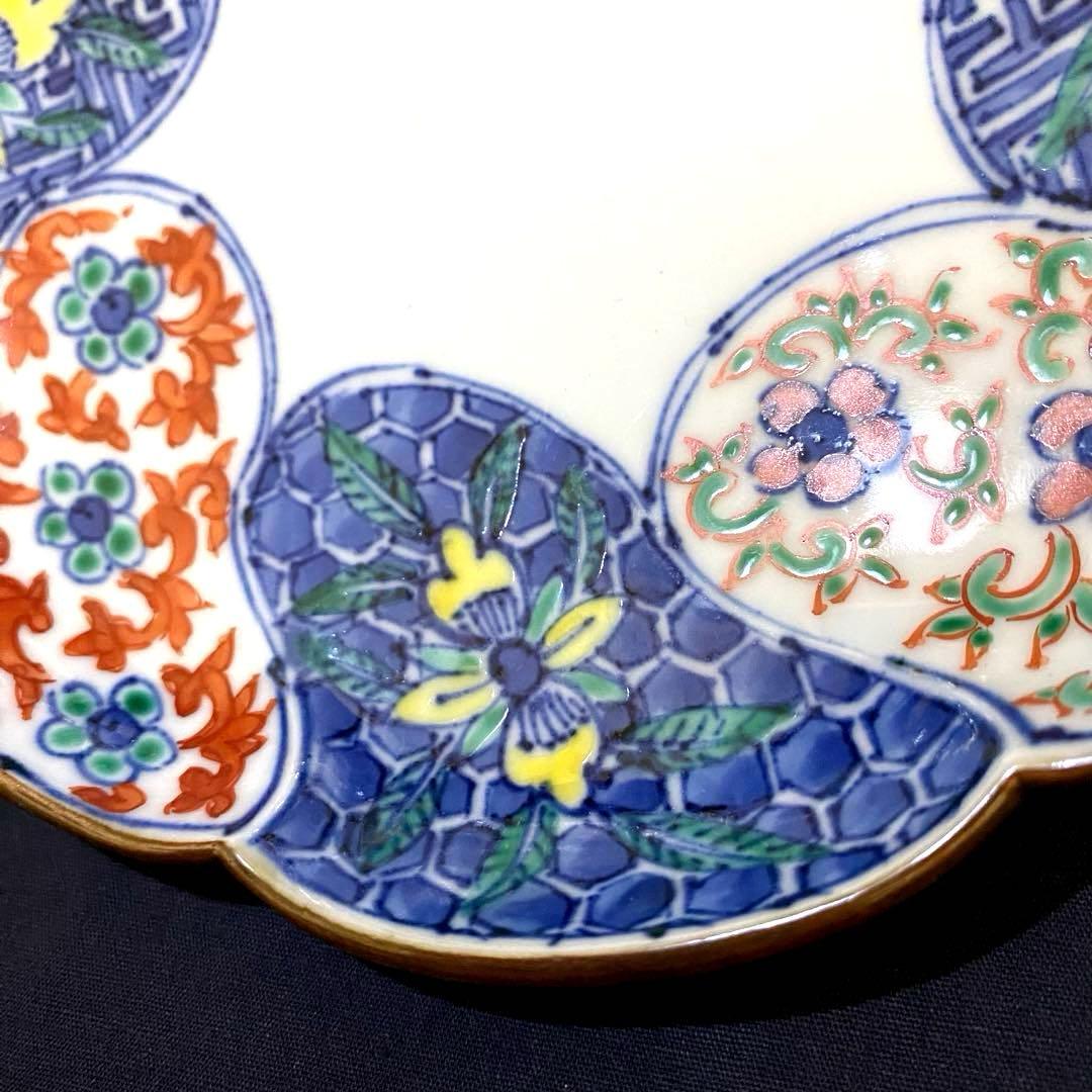 京焼　加藤雲泉　彩色輪花捻祥瑞柄　二枚組　京都　清水焼　作家物　お正月・お祝いに