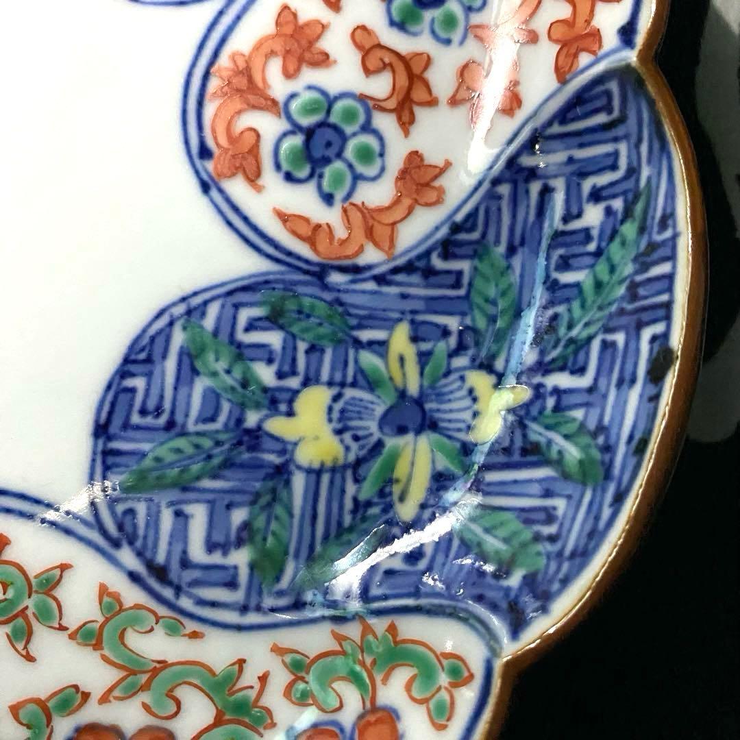 京焼　加藤雲泉　彩色輪花捻祥瑞柄　二枚組　京都　清水焼　作家物　お正月・お祝いに