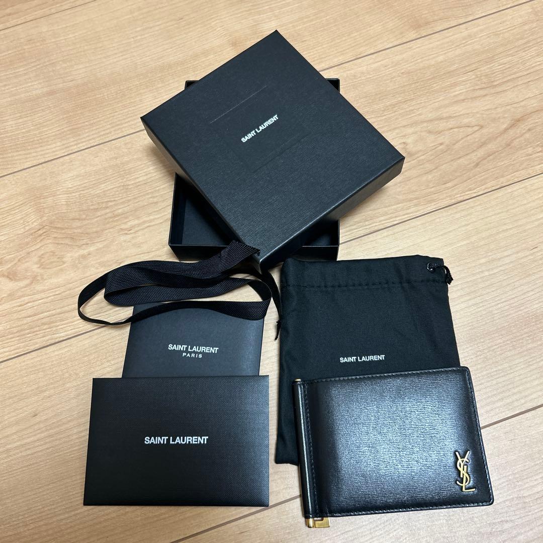 ✨美品　付属品完備✨サンローラン　マネークリップ　カサンドラ　YSL ブラック