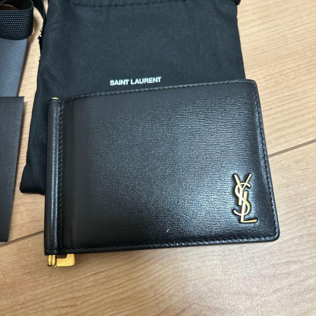 ✨美品　付属品完備✨サンローラン　マネークリップ　カサンドラ　YSL ブラック