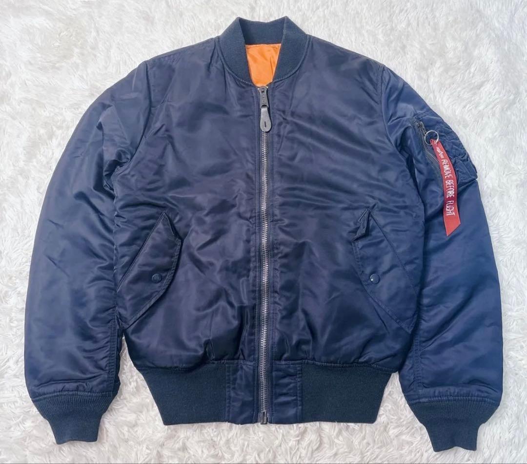 アルファ フライトジャケットma-1 ネイビー リバーシブル 短丈 中綿MA-1