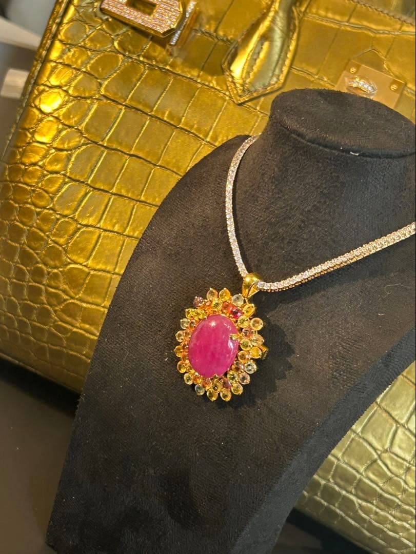 の*こ様 華やか！天然石ルビーカボションリング13号