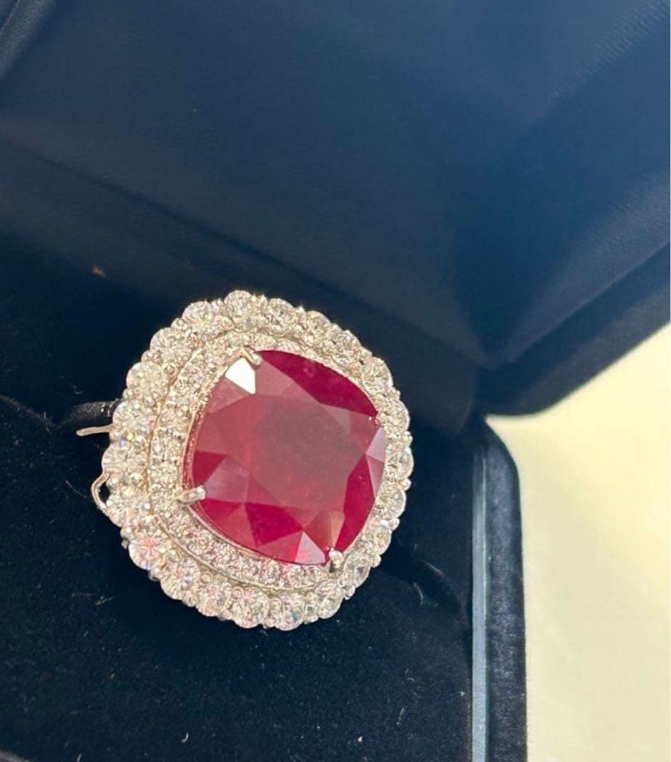 の*こ様 華やか！天然石ルビーカボションリング13号