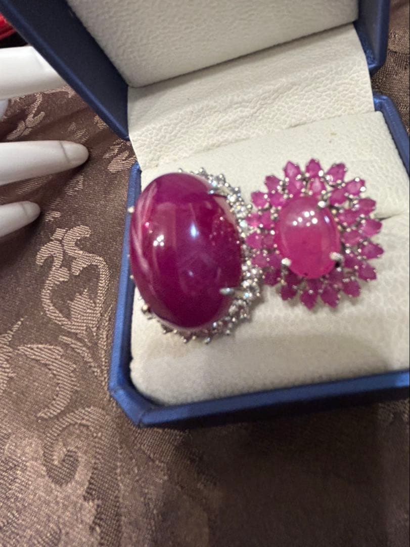 の*こ様 華やか！天然石ルビーカボションリング13号