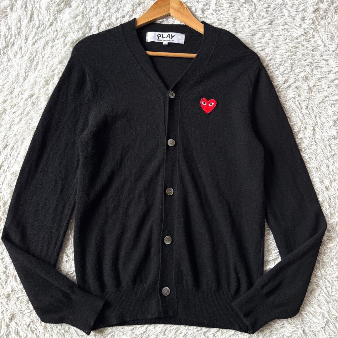 PLAY COMME des GARCONS 赤ハート　ニット　カーディガン　M