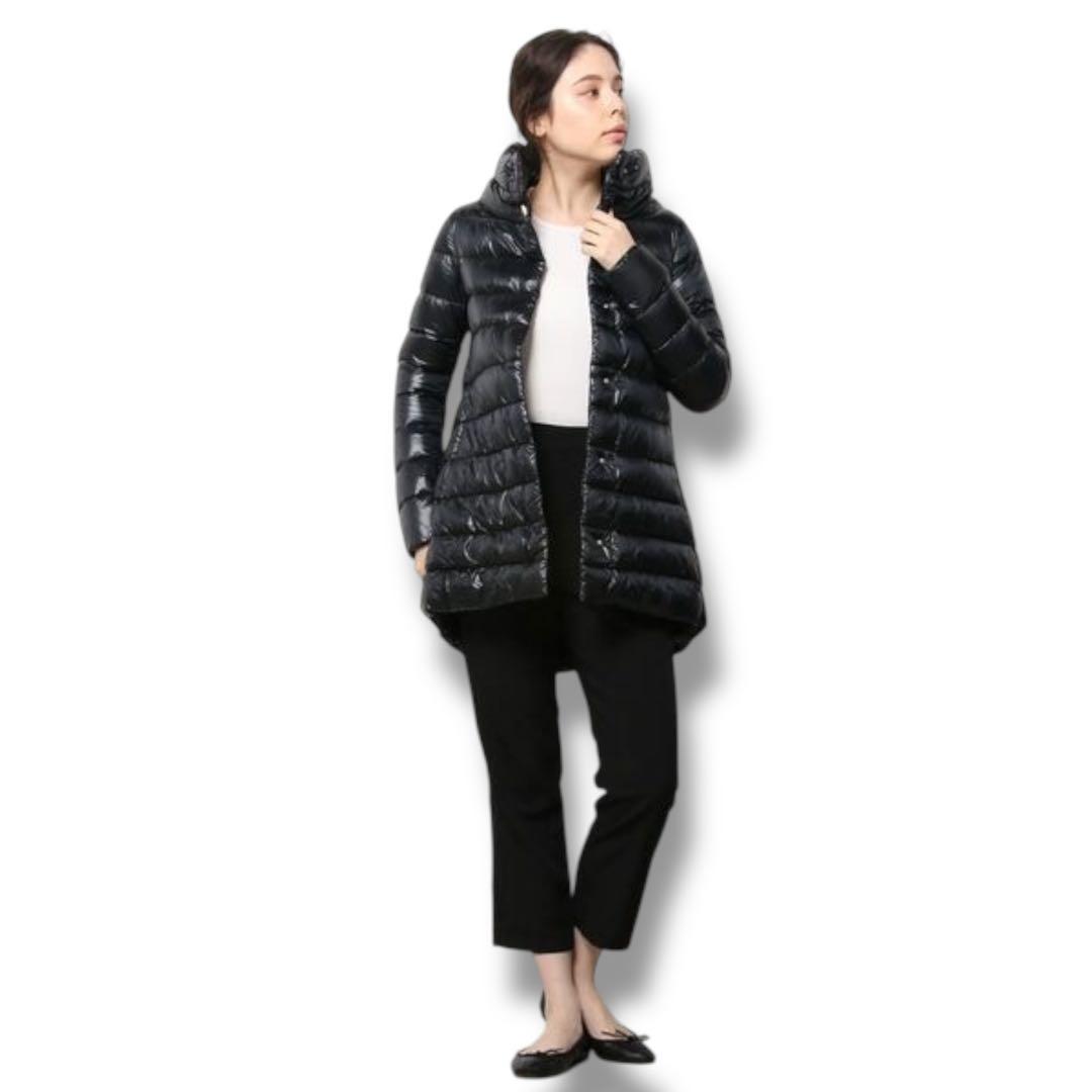 HERNO ICONICO AMELIA アメリア 金ボタン ダウンコート 黒M