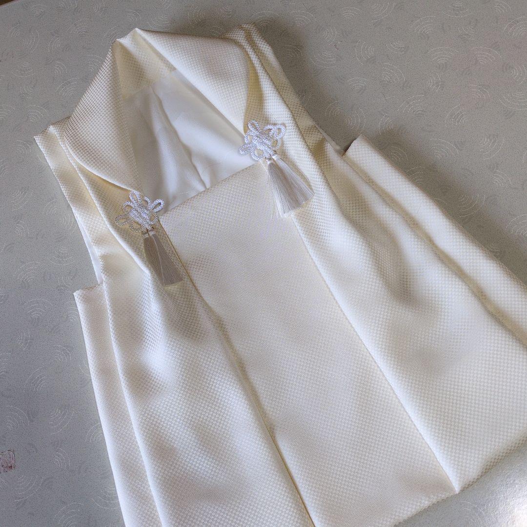 七五三正絹新品ミルキーホワイト色の被布（中綿無し）