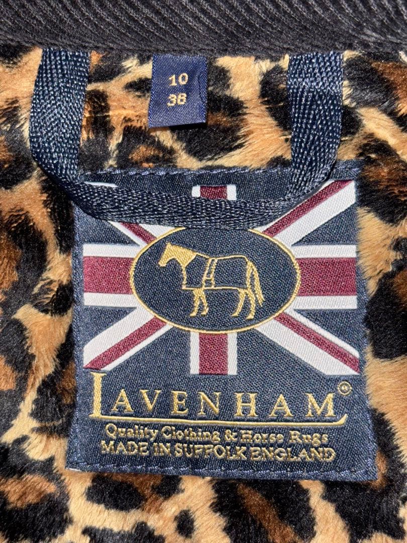 M*n様 LAVENHAM ロングコートフード付き　裏地レオパード柄　ブラック