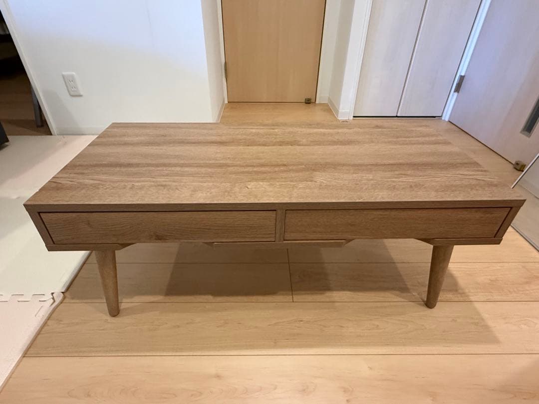 引き出し付き ローテーブル 木製 幅100cm 北欧