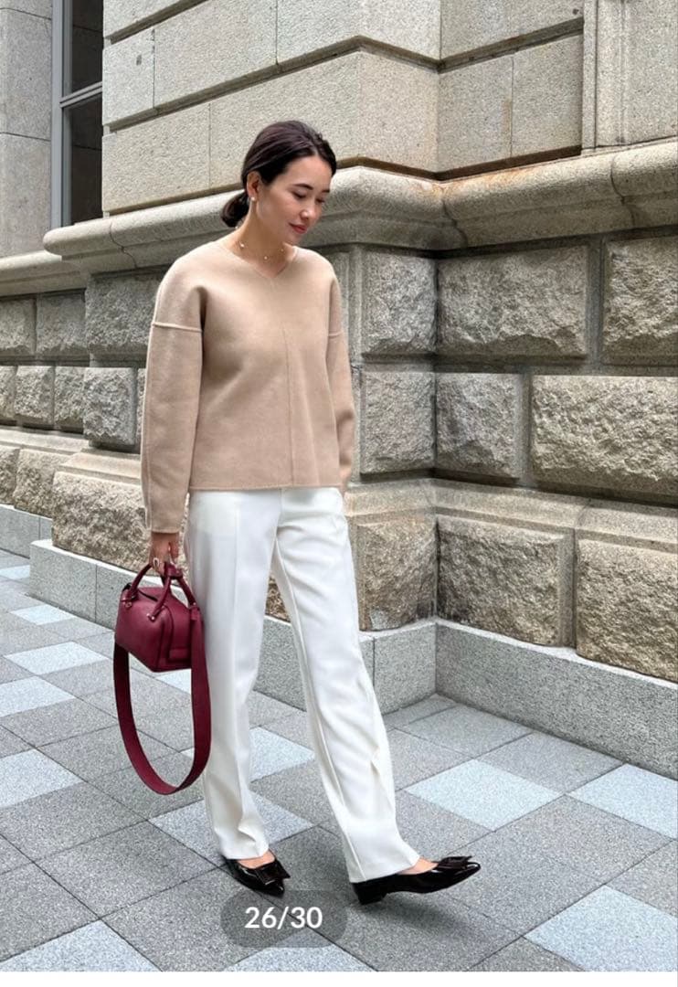 OHGAリバーシブルプルオーバー　 キャメル×アイボリー