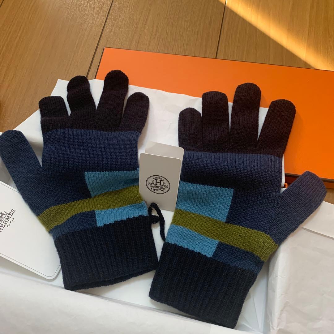 HERMES 新品未使用　メンズウール100％手袋　プレゼント仕様一式