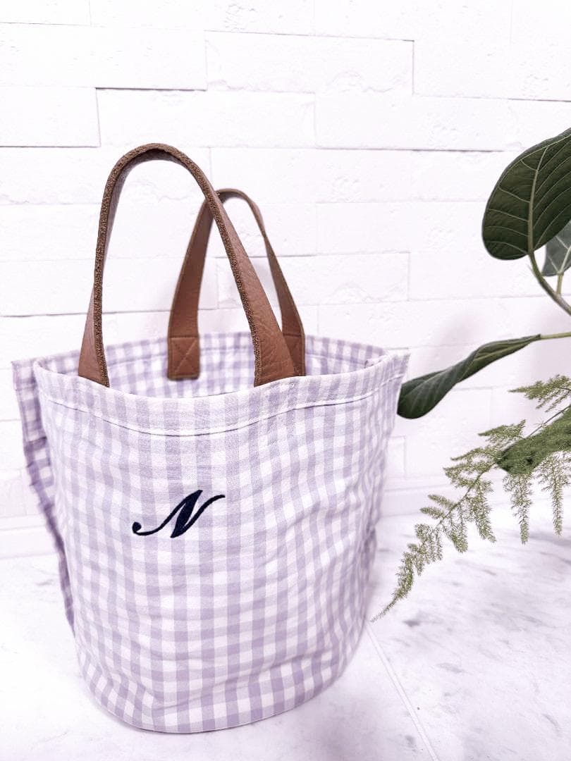 ★LUDLOW チェックトート ラベンダー キャンバス チェックトートバッグ
