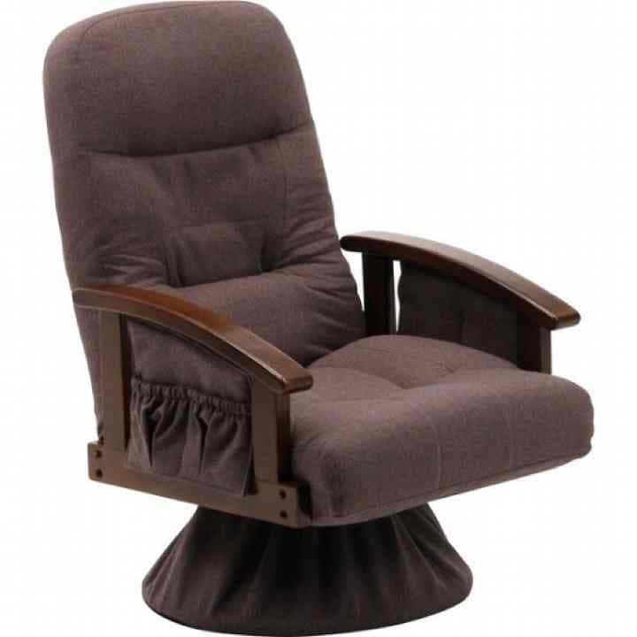 木肘レバー式回転座椅子 ソファ・椅子