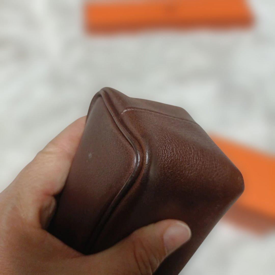 エルメスブラウンレザー 筆箱 ペンケース　メガネケース