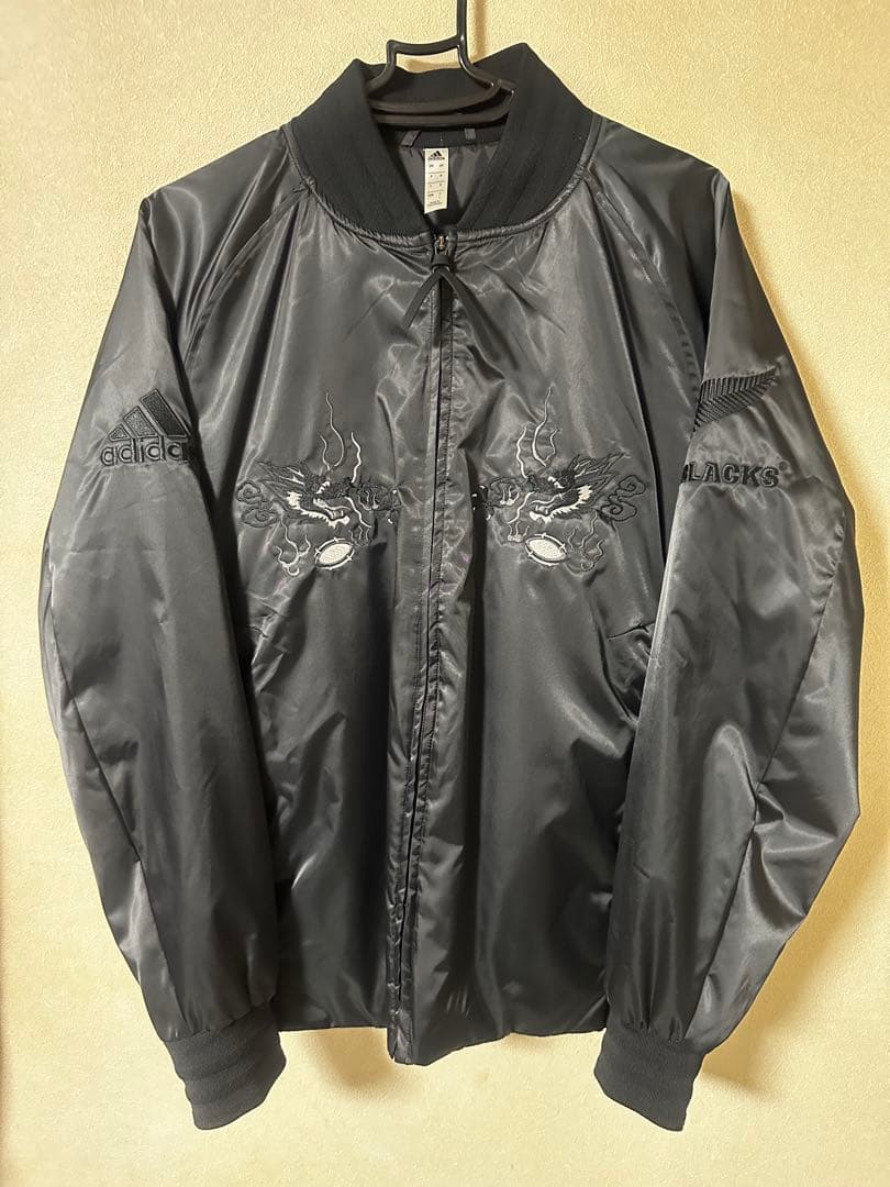 極美品　AllBlacks adidas 　スカジャン　刺繍　日本柄　和柄　L