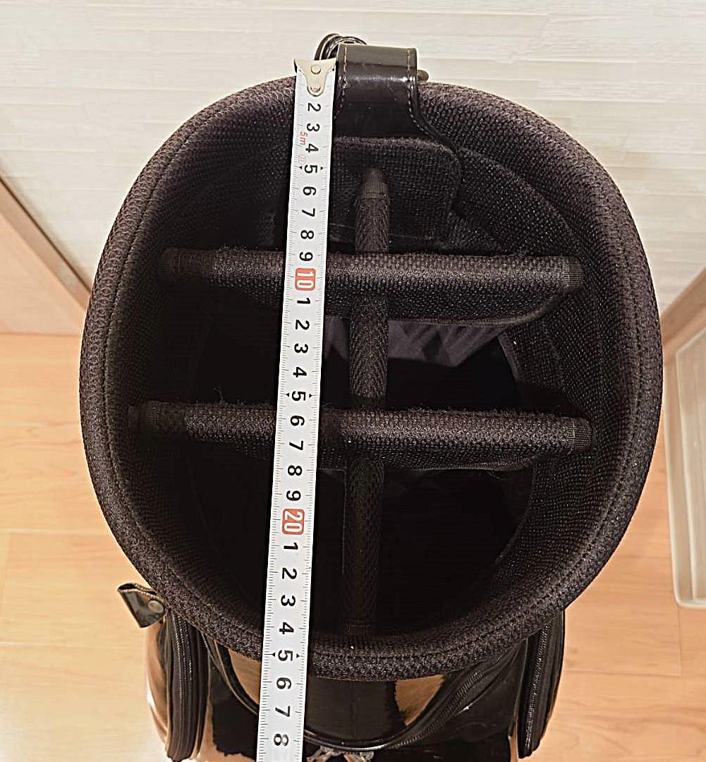 HALYRUID キャディバッグ エナメル ブラック 10型