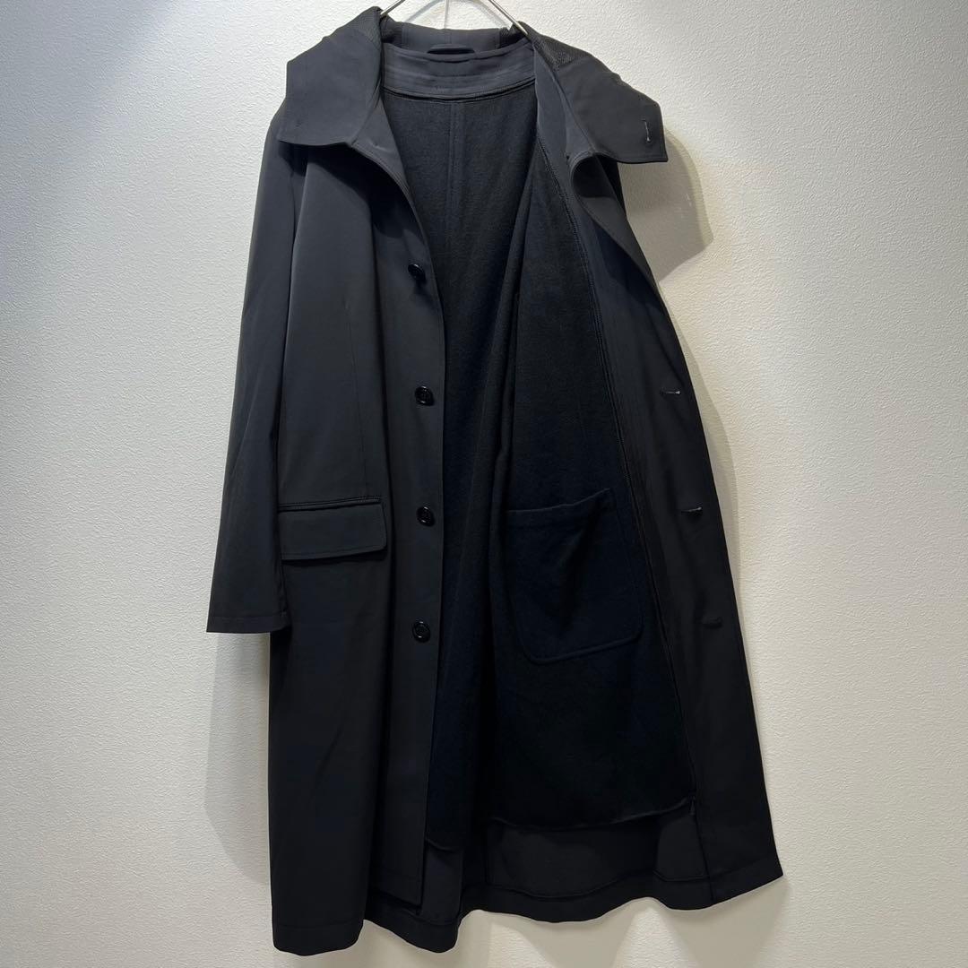 希少 美品 Y-3 ウール ライナー付き 刺繍ロゴ ステンカラー ロングコート