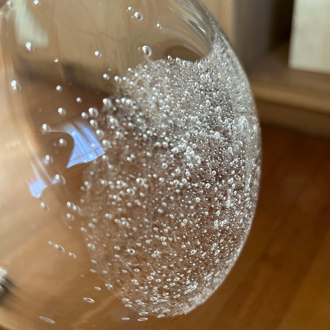 新品◆107荒川尚也　平鉢M 気泡 アワガラス平中鉢16cm 2枚宙吹き　晴耕社