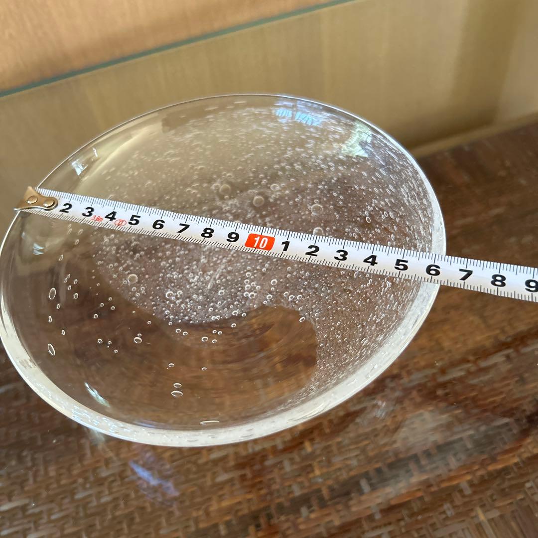 新品◆107荒川尚也　平鉢M 気泡 アワガラス平中鉢16cm 2枚宙吹き　晴耕社